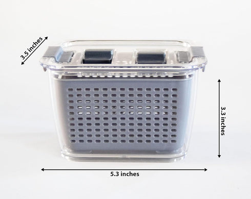 Kitchen Spaces Small Colander - Stackable Food Storage Bin, Grey
