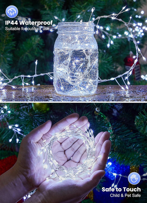 14 10FT 388LED Flowing Fairy Lights Plug in with Modes, Twinkle String Lights Indoor, Christmas Tree Lights Indoor