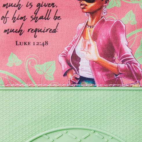 African American Expressions Pink and Green Mitt Set, Oven Mitt 7"x13"/Pot Holder 7"x9" Silicone Set