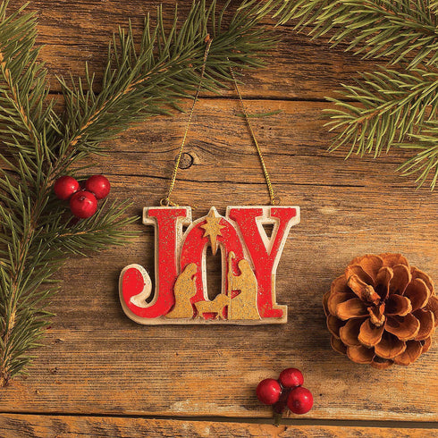 Joy Nativity Ornament for Christmas, 1 dz, Home Decor, Religious Ornaments