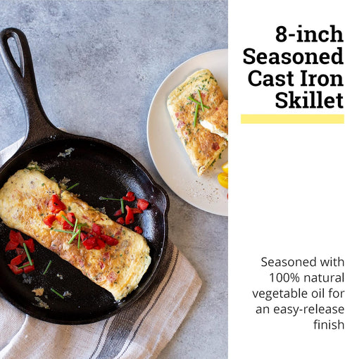 Lodge Cast Iron Chef Collection Skillet, Pre-seasoned - 8 in by Lodge