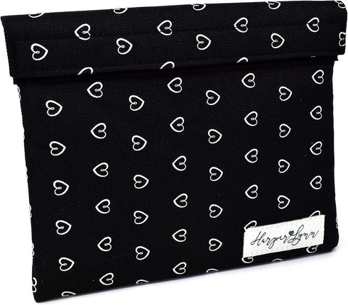 HarperLynn x Formline Smell Proof Bag, 7"x6" Heart Pattern - Premium Odor Proof Travel Pouch with Mesh Divider