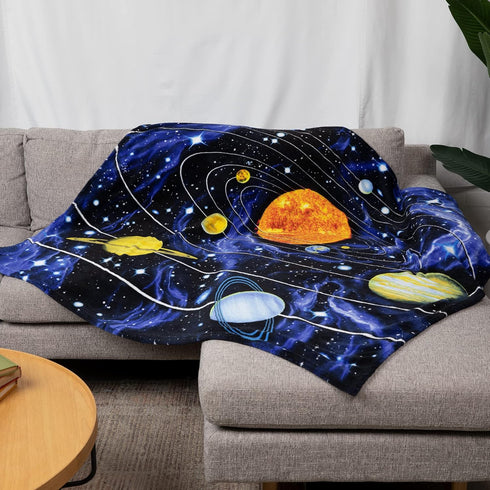Dawhud Direct Fleece Throw Blanket - 50x60-Inch Plush Space Design for Kids and Adults, Soft and Cozy
