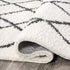 JONATHAN Y MOH410A-3 Cami Moroccan Style Diamond Shag Indoor Area Rug, White/Gray, 3 X 5