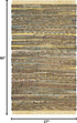 SAFAVIEH Rag Rug Collection Accent Rug - 2'3" x 5', Yellow & Multi, Handmade Boho Stripe Cotton Rug