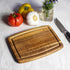 Acacia Wood Cutting Board, Small 8" x 6" x 5/8" with Juice Groove for Kitchen Use