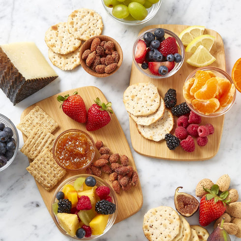 Farberware 4-Piece Reversible Bamboo Cutting and Charcuterie Board Set, Assorted Sizes