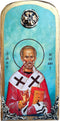 Wooden Greek Orthodox Icon of Saint Nikolaos Nicolas / OP10