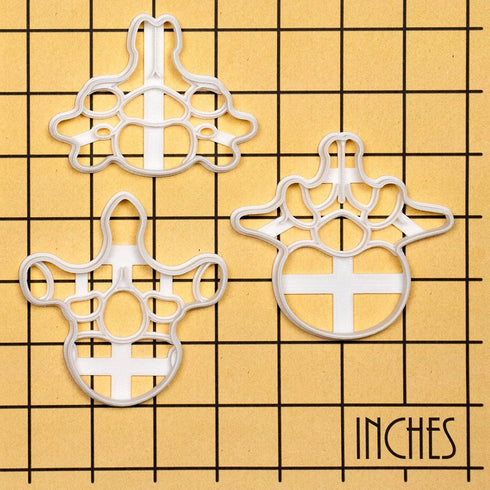 Set of 3 Vertebrae Cookie Cutters (Designs: Cervical, Lumbar, Thoracic Vertebra) - Bakerlogy