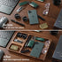 Best Dad Ever Valet Tray - Walnut Wood Nightstand Organizer for Men Women, Catch All Tray for Phone Jewelry Cologne
