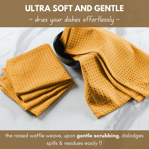 12 Pack 100% 12"x12" Native Fab Waffle Dish Cloths - Cotton, Absorbent, Quick Drying, Washable Towels for Cleaning