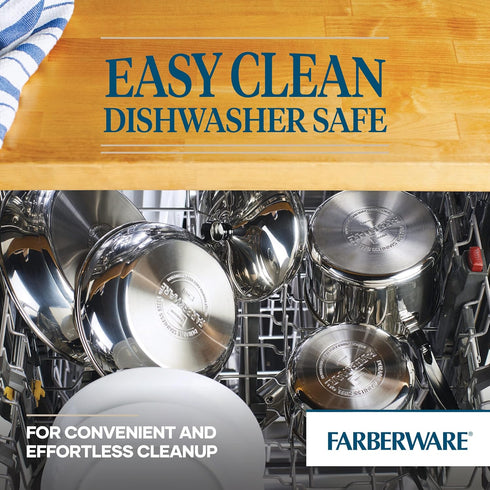 Farberware Classic Series Stainless Steel 8-Quart Covered Straining Stockpot with Lid, Stainless Steel Pot with Lid, Silver by Farberware