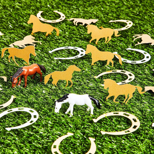 800 Pieces Horseshoe Confetti Decorations - Horse Party Accessories for Birthday, Derby Day Party Supplies