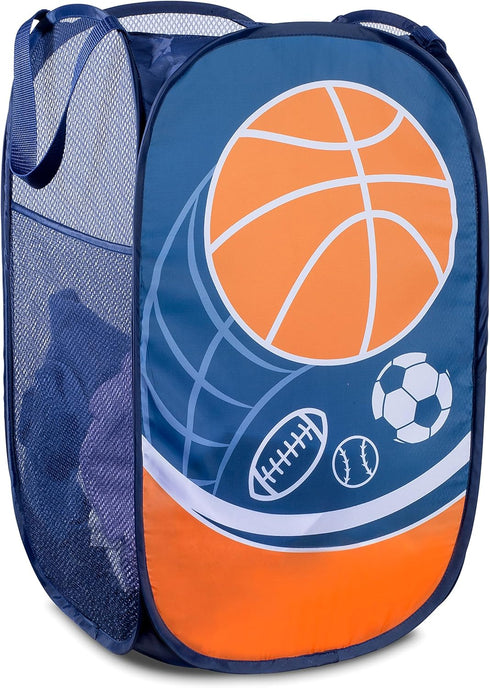 Handy Laundry Collapsible Mesh Pop Up Hamper - Wide Opening, Side Pocket, Breathable, Sturdy, Foldable Design for
