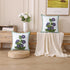 Set of 2 Embroidered Throw Pillow Covers 18x18 Inch, Purple Flower with Green Leaves for Living Room Sofa