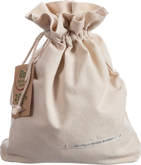 Goodleks Three-Layer Cotton Bread Bag, Reusable Storage for Homemade Loaf, Natural Organic Canvas