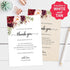 321Done Thank You Placecards for Wedding, Set of 50 Large 4" x 6" Table Setting Cards, Watercolor Red Roses