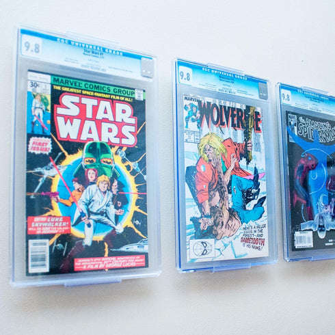3 Pack, CollectorMount Comic Mount Comic Book Shelf Stand or Wall Mount Display, Invisible and Adjustable
