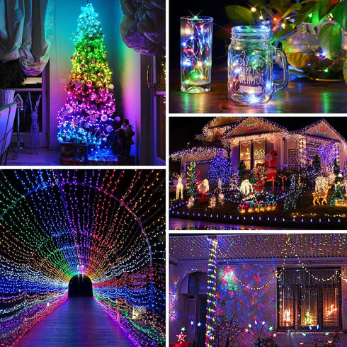 16.4ft 5m 50LEDs WS2812B DC5V BTF-LIGHTING Chasing Dream Full Color Twinkle Decorative Lights Addressable IC Fairy