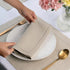 D'Moksha Homes Natural Linen Napkins Set of 4, Classic Hemstitch 100% Pure Linen Dinner Napkins, 20 x 20 Inch