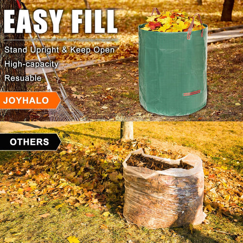 72 3 Pack, 4 Joyhalo Reusable Yard Waste Bags, Gallon Lawn And Leaf Bags Heavy Duty Garden Bags With Gardening Gloves