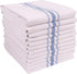 KAF Home Classic Farmhouse Stripe Kitchen Towels, Set of 12 Pure Cotton Dish Towels, Blue