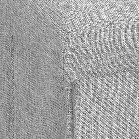 Simplify Faux Linen Folding Storage Ottoman | Single | Collapsible | Tufted Padded Seating | Foot Rest | Toy Box |