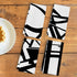 Set 4 16x24 Inches Abstract Black and White Kitchen Dish Towels of - Mid Century Modern Black and White Decorative Hand