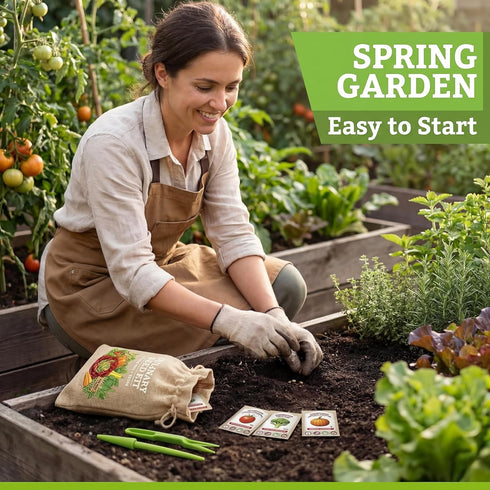 Pack 30 Culinary Vegetable & Herb Seeds Variety - Heirloom Non-GMO Garden Seeds for Planting, Seed Kit with Tools, Made