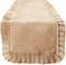 DII Jute Burlap Collection Table Runner, 14x108 with Ruffle Trim for Kitchen Tabletop