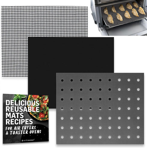 Reusable Liners for Toaster Oven Air Fryer 9 x 11, Non-Stick Mats Compatible with Breville, Cuisinart, More