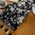 13 82 Inch Floral Jacquard Dining Table Runner with Fringe Elegant Natural End Table Runner for Graden Kitchen