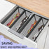 2PCS Drawer Organizer,Drawer Organizer for Kitchen,Utensil Mesh Drawer Organizer with Interlocking Arm for Cosmetic,Flatware,Pen (12 * 3 * 2 Inches,Black)