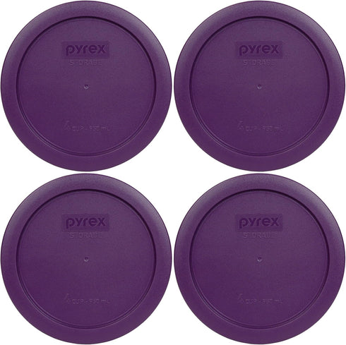 Pyrex 7201-PC Round 4 Cup Storage Lid for Glass Bowls (4, Purple)