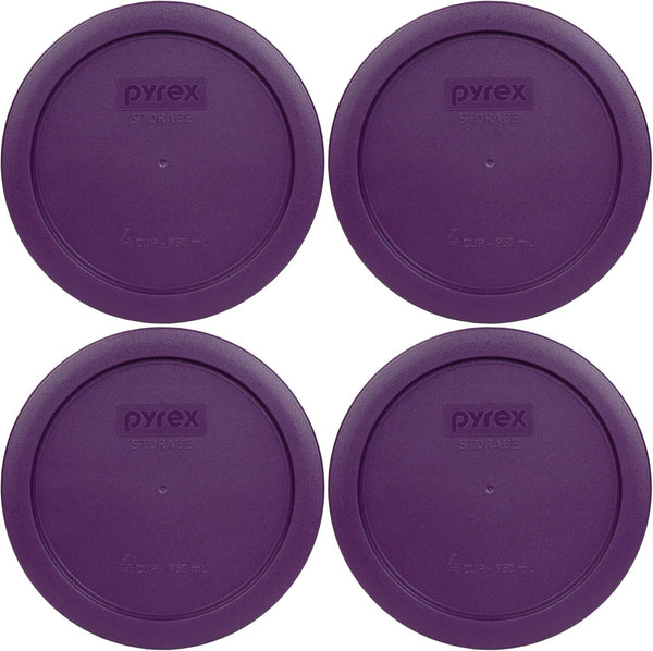 Pyrex 7201-PC Round 4 Cup Storage Lid for Glass Bowls (4, Purple)