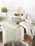 DII Fringed Stripe Tabletop Runner - Everyday Collection, 14x72, Thyme