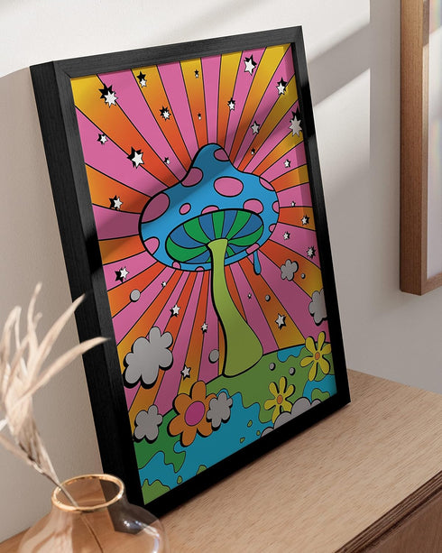 HAUS AND HUES Mushroom Poster Trippy Posters - Indie Aesthetic Wall Decor, Unframed 12"x16"