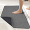 Bath Mat, Ultra Thin Rubber Bath Rugs, Quick Dry, Washable, Super Absorbent for Bathroom Floor, Dark Grey
