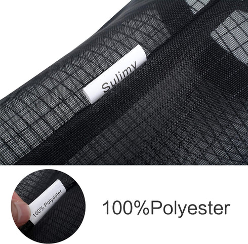 Sulimy Mesh Garbage Bag Holder Dispensers, 2pcs Folding Trash Bags Organizers with 2 Hooks for Home Kitchen, Black