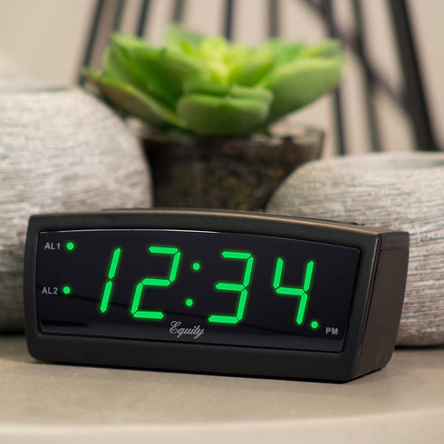 Equity by La Crosse 30229 LED Digital Alarm Clock, 0.9-Inch, Green