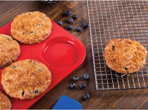 Mrs. Anderson's Baking Non-Stick 6-Cup Muffin Top Pan - European-Grade Silicone