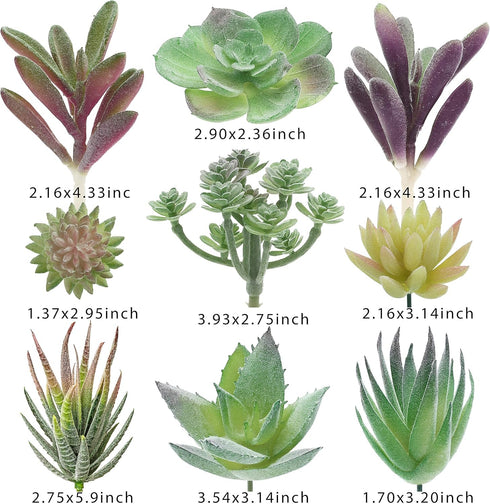 18 Pack Artificial Succulent Plants, Premium Fake Plants, Realistic Textured Cactus Decor