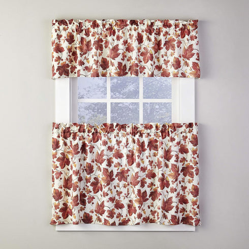 SKL Home Harvest Falling Leaves Valance - Spice 58.00" x 13.00"