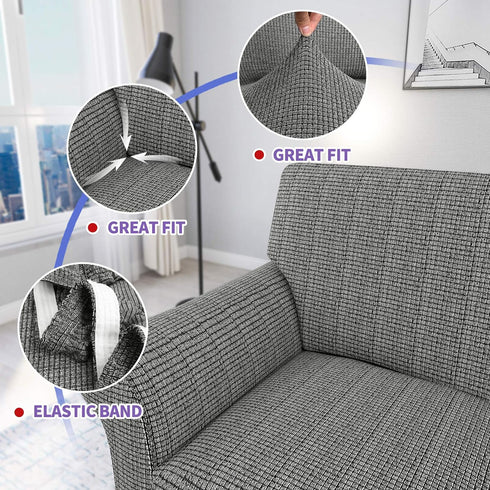2 ZNSAYOTX Piece Chair Covers for Living Room with Arms Anti Slip Stretch Arm Chair Slipcovers Sofa Armchair Slipcover