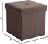 Simplify Faux Linen Folding Storage Ottoman | Single | Collapsible | Tufted Padded Seating | Foot Rest | Bench |