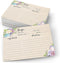 321Done 4x6 Floral Recipe Cards (Set of 50) - Thick Double Sided Premium Card Stock, Watercolor Flowers
