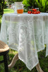 35 35 Inch 35"x35") White Lace Small Square Tablecloth x Vintage Embroidered Table Cloth Shabby Chic Wedding Baby
