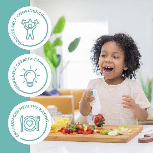 TOVLA JR. Kids' Cutting Set, Montessori Safe Kitchen Knives for Cooking, Kitchen Safety for Toddlers