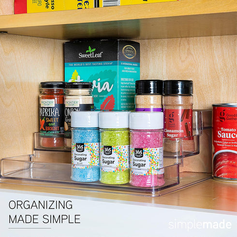 SIMPLEMADE Spice Rack - Three-Tiered Shelf for Kitchen, Bathroom, Bedroom, Office Storage