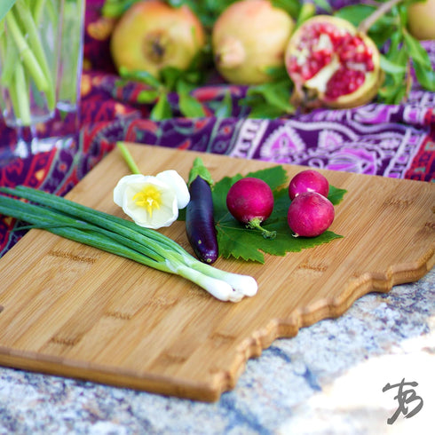 Totally Bamboo Arkansas State Shaped Cutting Board, Natural Bamboo Design